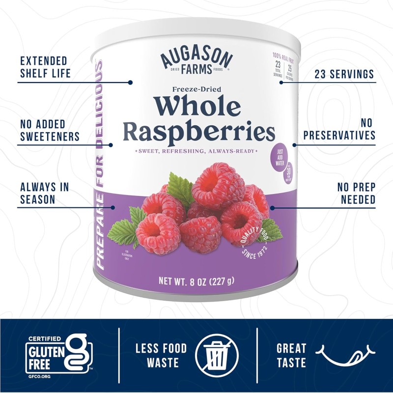 Сублімована малина з великим терміном придатності 30 років Augason Farms, 23 порції