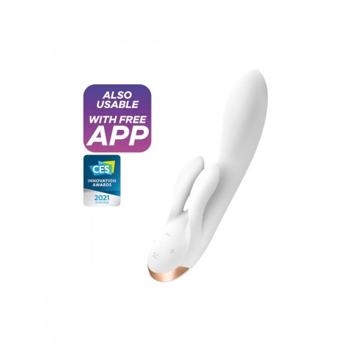 Смарт вібратор-кролик із подвійним відростком Satisfyer Double Flex White в інтернет супермаркеті PbayMarket!