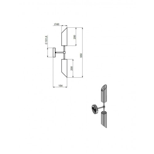 Бра PikArt Brass 6x55 см Золотистий (23676-3) Бра PikArt Brass 6x55 см Золотистий (23676-3)