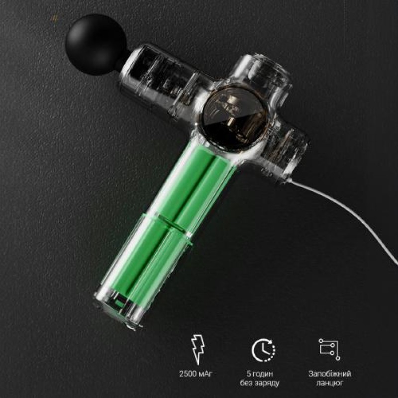 Ручний акумуляторний масажний пістолет масажер для тіла Inspire KH-560 1800 мАг Rose