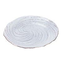 Тарілка десертна TS Kitchen скляна із золотим обідком прозорий (HP4144)