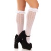 Шкарпетки ажурні з рюшами Leg Avenue Sweetheart Ruffle Cuff Knee Highs White, високі