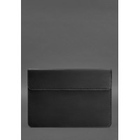 Шкіряний чохол-конверт на магнітах для MacBook 13 Чорний Crazy Horse BlankNote