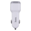 Авто зарядний пристрій Hoco Z23 2USB Lightning колір Білий