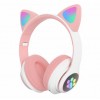 Бездротові Bluetooth навушники з вушками Cat Ear VZV-23M/7805 з LED підсвіткою Рожеві в інтернет супермаркеті PbayMarket!