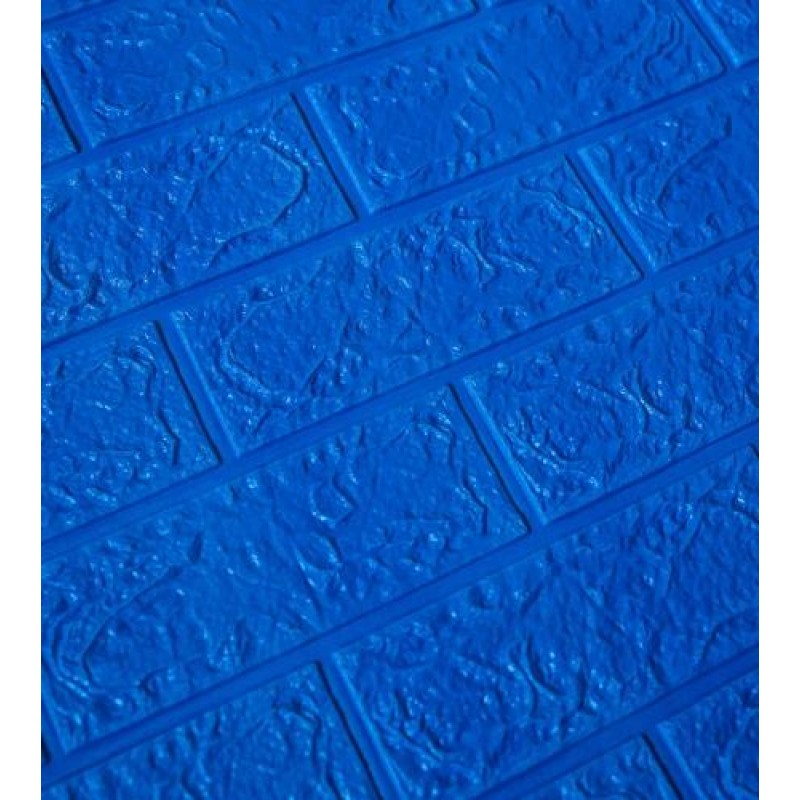 Самоклеюча декоративна 3D панель Loft-Expert під синю рівну цеглу 700x770x5 мм