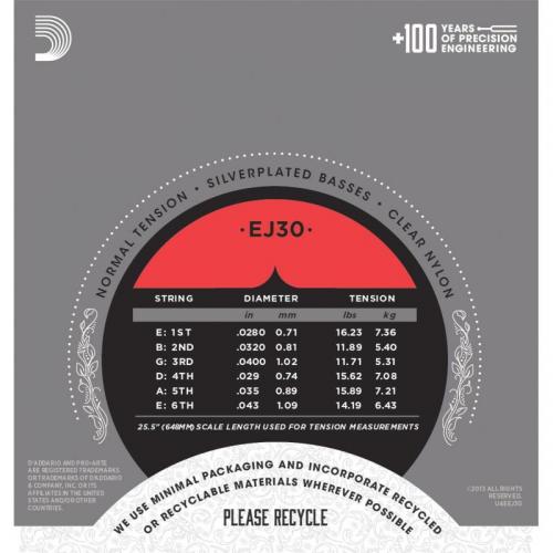 Струни для класичної гітари D'Addario EJ30