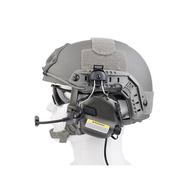 Тактичні активні навушники з кріпленням і гарнітурою під шолом EARMOR M32Н Чорний (1629039469)