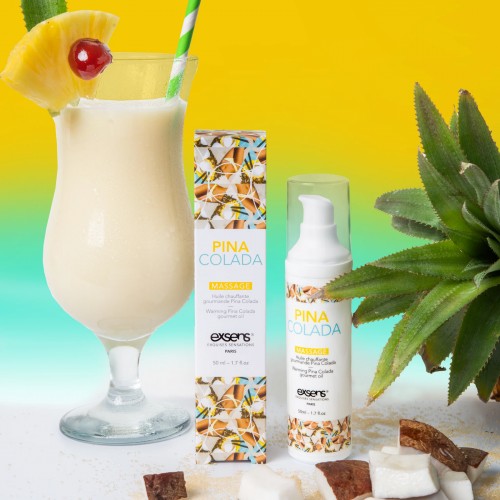 Масажна олія EXSENS Pina Colada 50мл розігріває, без цукру, без парабенів, їстівна в інтернет супермаркеті PbayMarket!