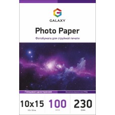 Фотопапір Galaxy 230 г/м2 глянець 10x15 см Білий 100 шт