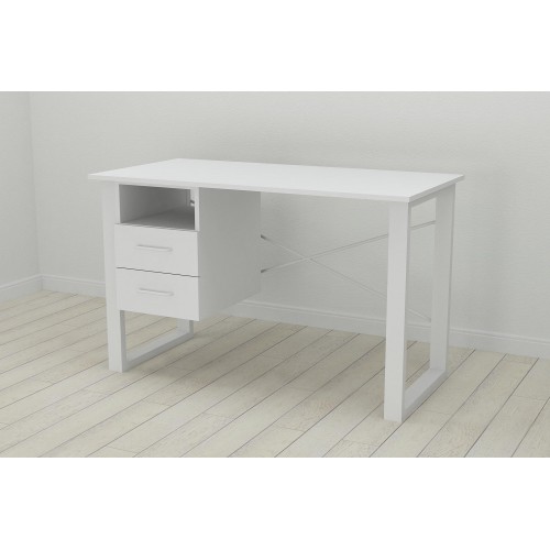 Письмовий стіл із ящиками Ferrum-decor Оскар 750x1400x600 метал Білий ДСП Біле 16 мм (OSK0029) в інтернет супермаркеті PbayMarket!