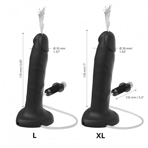 Фалоімітатор, що кінчає Strap-On-Me Squirting Cum Dildo Realistic Black, діам. 3,9 см, силікон в інтернет супермаркеті PbayMarket!