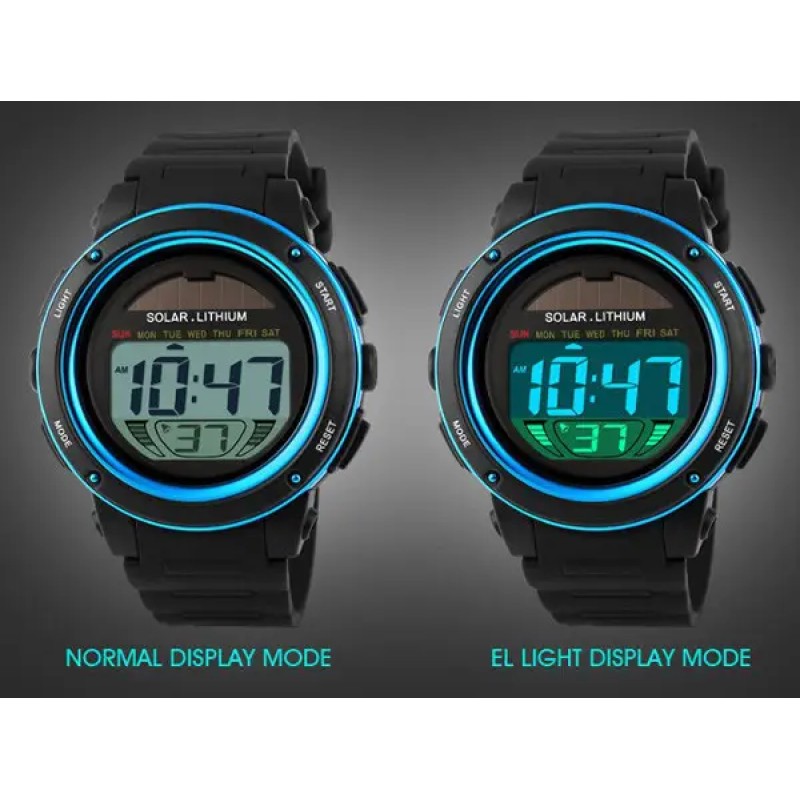 Годинник чоловічий спортивний Skmei 1096 із сонячною батареєю Синій