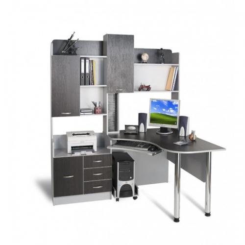 Комп'ютерний стіл кутовий Тиса СК-10 Алюміній-Венге магія Комп'ютерний стіл кутовий Тиса СК-10 Алюміній-Венге магія