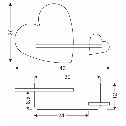Настінний світильник Candellux Heart 43x26 см Коричнево-рожевий (21-84552) Настінний світильник Candellux Heart 43x26 см Коричнево-рожевий (21-84552)