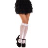 Шкарпетки ажурні з рюшами Leg Avenue Sweetheart Ruffle Cuff Knee Highs White, високі