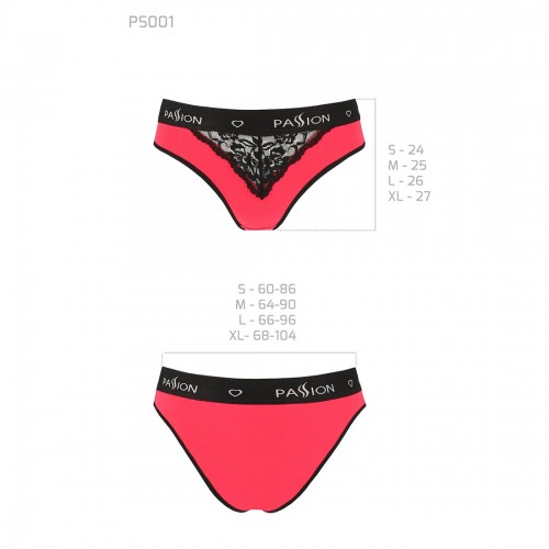 Трусики з широкою гумкою і мереживом Passion PS001 PANTIES red/black, size M в інтернет супермаркеті PbayMarket!