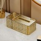 Настільна коробка-органайзер для серветок Lesko 3329 Gold 13179-84241