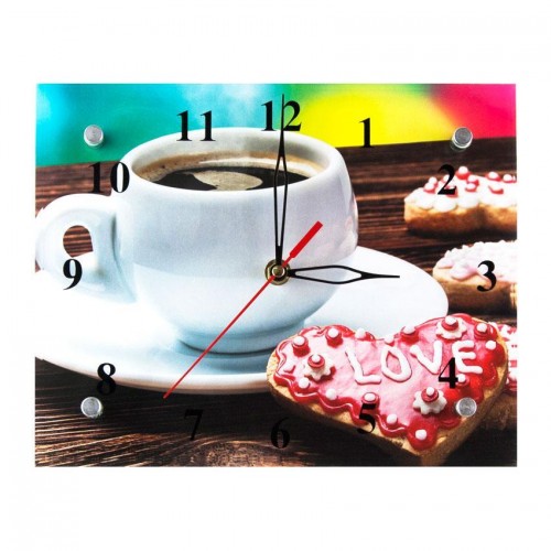 Годинники Настінні ДомАрт СГ2 Улюблена кава Тихий хід 20х25х5 см (21324) в інтернет супермаркеті PbayMarket!