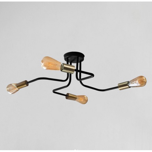 Люстра лофт MSK Electric Maze з бронзовими патронами MSK Electric NL 5050/4 BK+BN