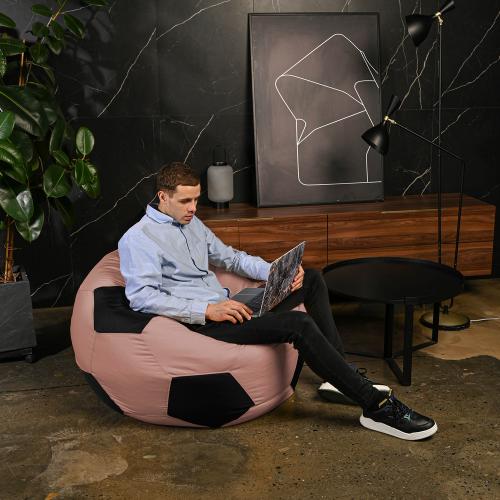 Крісло мішок М'яч Оксфорд 120см Студія Комфорту Великий Кава з молоком + Чорний Крісло мішок М'яч Оксфорд 120см Студія Комфорту Великий Кава з молоком + Чорний