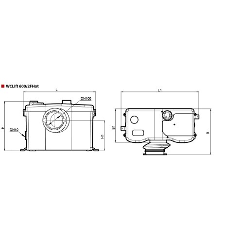 Каналізаційна установка Sprut WCLIFT 600/2F Hot 7683