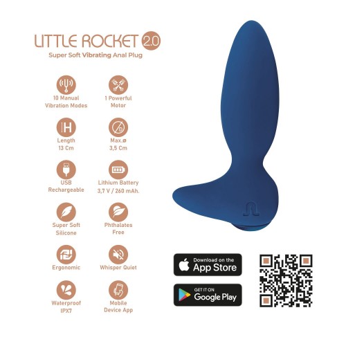 Анальна вібропробка Adrien Lastic Little Rocket 2.0 + APP