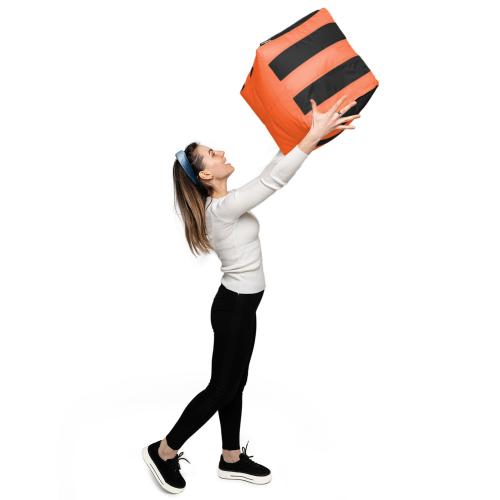 Пуф Кубик Смугастий Оксфорд 40х40 Студія Комфорту Помаранчевий + Чорний Пуф Кубик Смугастий Оксфорд 40х40 Студія Комфорту Помаранчевий + Чорний