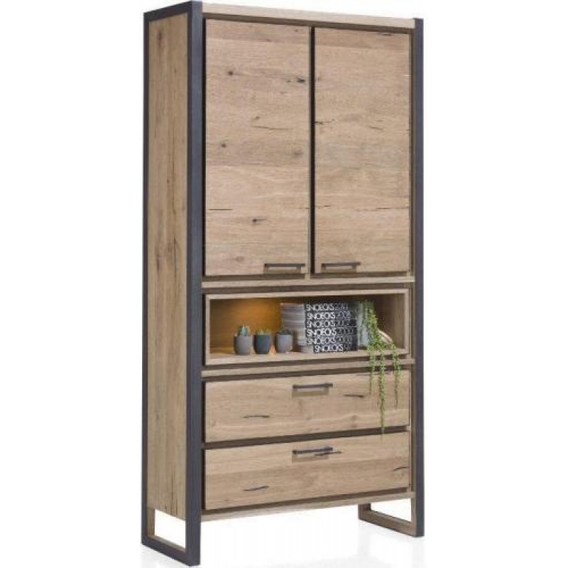 Шафа для зберігання в стилі Loft NS-2215 2030x1000x400 мм Черный