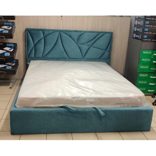 Ліжко двоспальне BNB Aurora Comfort 180 x 190 см Simple З підйомним механізмом та нішою для білизни Синій
