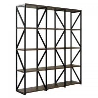 Стелаж для зберігання в стилі Loft NS-1917 2030x1500x320 мм Черный Стелаж для зберігання в стилі Loft NS-1917 2030x1500x320 мм Черный