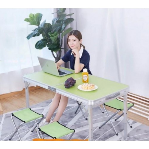 Розкладний туристичний стіл для пікніка зі стільцями набір туристичний у валізі посилений складний стіл та 4 стільці Easy Campi Зелений Розкладний туристичний стіл для пікніка зі стільцями набір туристичний у валізі посилений складний стіл та 4 стільці Easy Campi Зелений