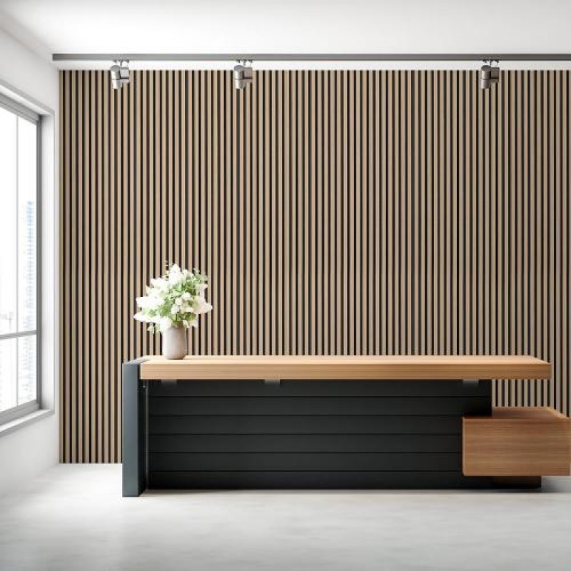 Декоративна стінова рейка Sticker Wall PS Смужка 2900x120x11 мм Чорно-бежевий (SW-00001738)