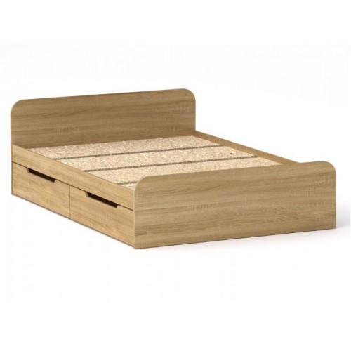 Двоспальне ліжко Компанит Віола 140 4 ящика 204,2х145,2х67 см Дуб сонома Двоспальне ліжко Компанит Віола 140 4 ящика 204,2х145,2х67 см Дуб сонома