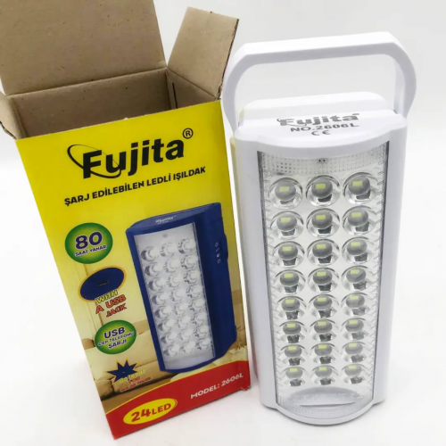 Ручний переносний ліхтар на акумуляторі USB ліхтар Fujita DL-2606 24 LED з павербанком білий (1756375640)