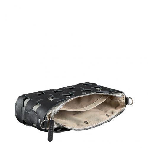 Шкіряна жіноча плетена сумка Пазл S Чорна Krast (BN-BAG-31-g)