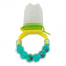 Ніблер для прикорму немовлят Mega Zayka MGZ-0005 (Turquoise) з брязкальцем