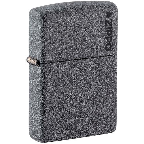 Бензинова запальничка Zippo Iron Stone Zippo Logo Сірий (211 ZL) Бензинова запальничка Zippo Iron Stone Zippo Logo Сірий (211 ZL)