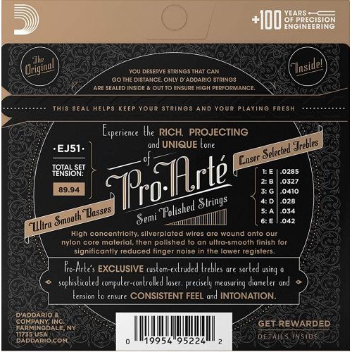 Струни для класичної гітари D'Addario EJ51 Classic Guitar Strings Hard Tension Струни для класичної гітари D'Addario EJ51 Classic Guitar Strings Hard Tension
