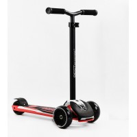 Самокат Best Scooter MAXI знімне алюмінієве кермо колеса PU зі світлом 70 кг Black and pink (105877)