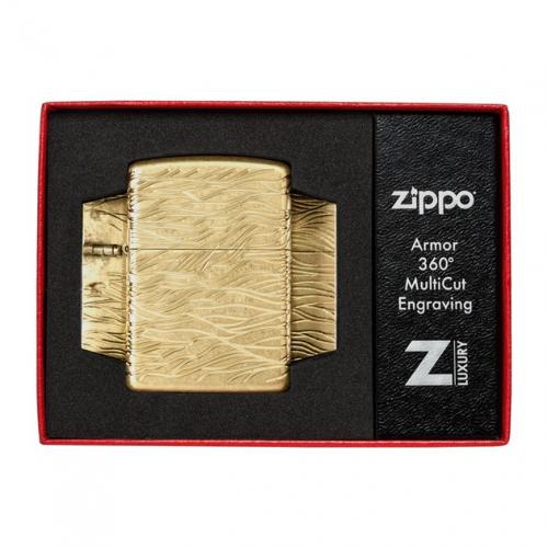 Запальничка бензинова Zippo Armor Luxury Wavy Pattern Design Золотистий (46273) Запальничка бензинова Zippo Armor Luxury Wavy Pattern Design Золотистий (46273)