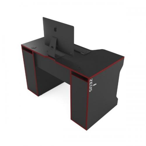 Геймерський стіл ZEUS TRON-4 чорний/червоний