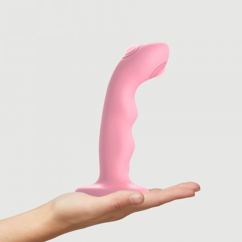 Насадка для страпону з подвійною точковою пульсацією Strap-On-Me TAPPING DILDO WAVE - CORAL PINK в інтернет супермаркеті PbayMarket!