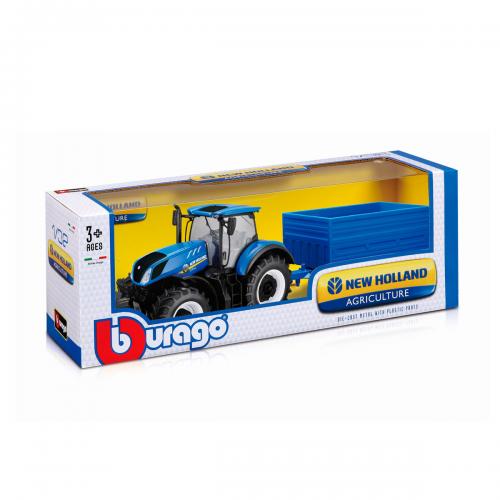 Машинка Bburago farm трактор New Holland з причепом 1:32 Чорно-синій (KD88479) Машинка Bburago farm трактор New Holland з причепом 1:32 Чорно-синій (KD88479)