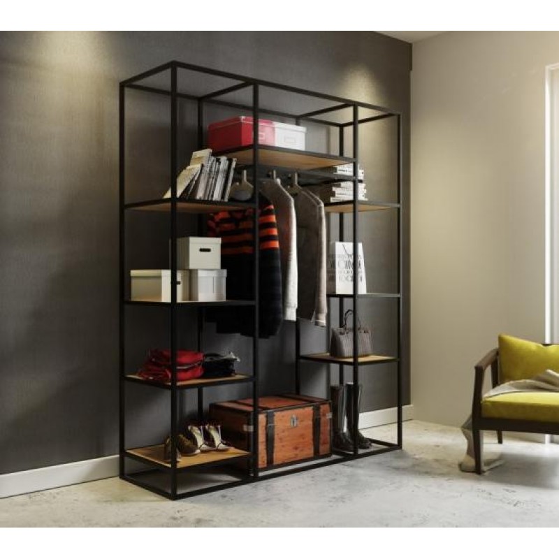 Стелаж для зберігання в стилі Loft NS-1716 2030x1600x500 мм Черный