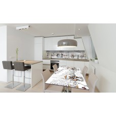 Наклейка вінілова на стіл Zatarga «Париж Силуети» 600х1200 мм Z180320st