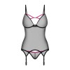 Корсет з трусиками Obsessive Novenes corset & thong розмір XL/2XL (SX0615)