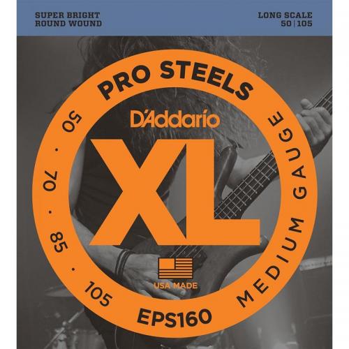 Струни для бас-гітари D'Addario EPS160 Pro Steels Medium Electric Bass Strings 50/105 Струни для бас-гітари D'Addario EPS160 Pro Steels Medium Electric Bass Strings 50/105