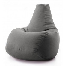 Безкаркасне крісло мішок груша Coolki Рогожка XXXL 140x100 світло-сірий