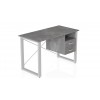 Письмовий стіл із ящиками Ferrum-decor Оскар 750x1400x600 метал Білий ДСП Бетон 16 мм (OSK0035) в інтернет супермаркеті PbayMarket!